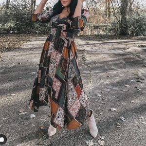 SOLD Patchwork and floral maxi dress